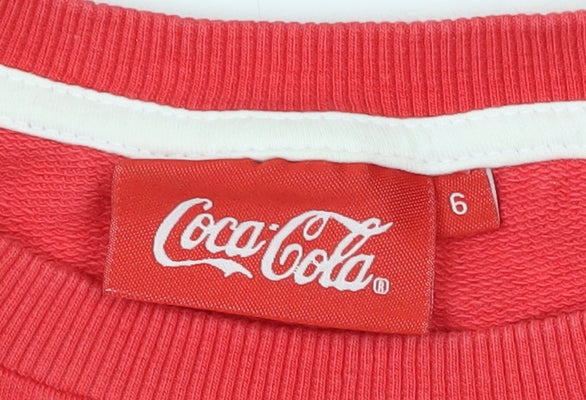 Unisex Adults UK 6 Regular Coca-Cola Red Pullover Sweatshirt