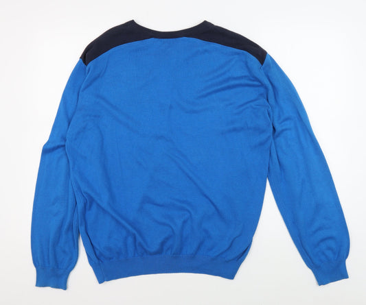 McKenzie Men's Blue Henley Jumper, L, Casual Style