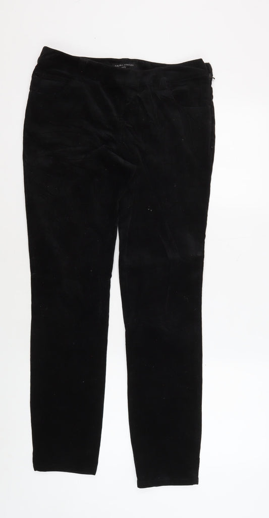 Laura Ashley Women's Black Straight Trousers Size 10