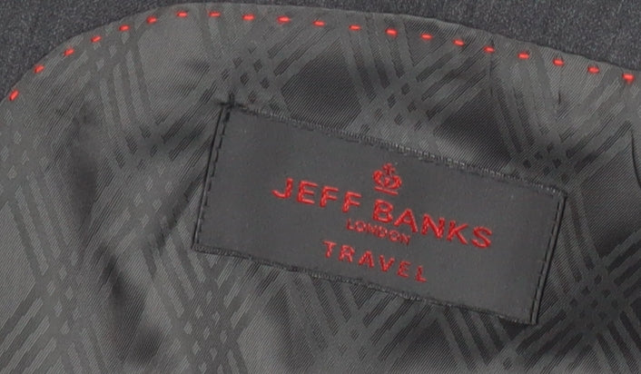 Jeff Banks Men's Black Blazer, 44 Long, Travel Jacket