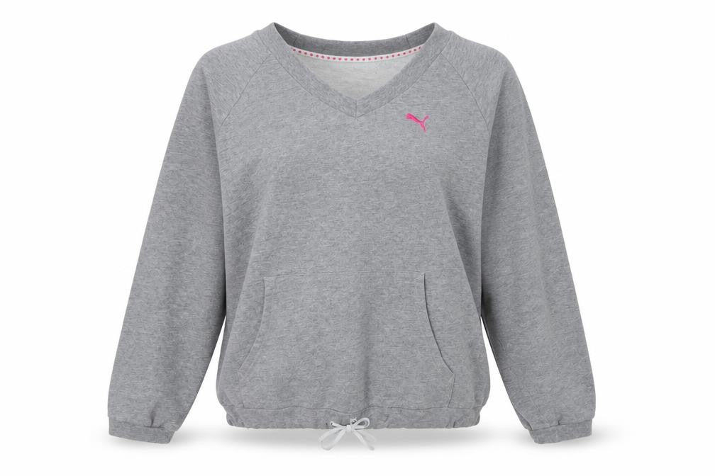 Womens UK 10 Regular PUMA Grey Pullover Sweatshirt