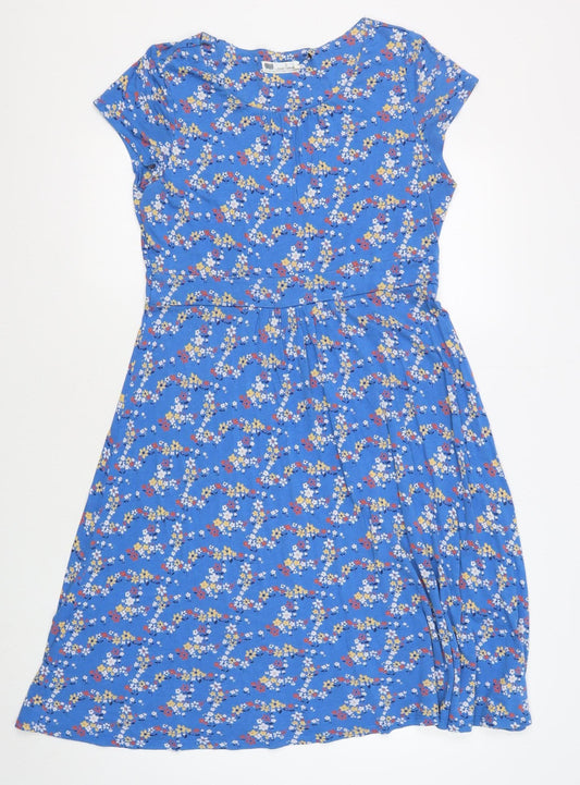 Seasalt Cornwall Women's Blue Floral A-Line Dress, Size 8