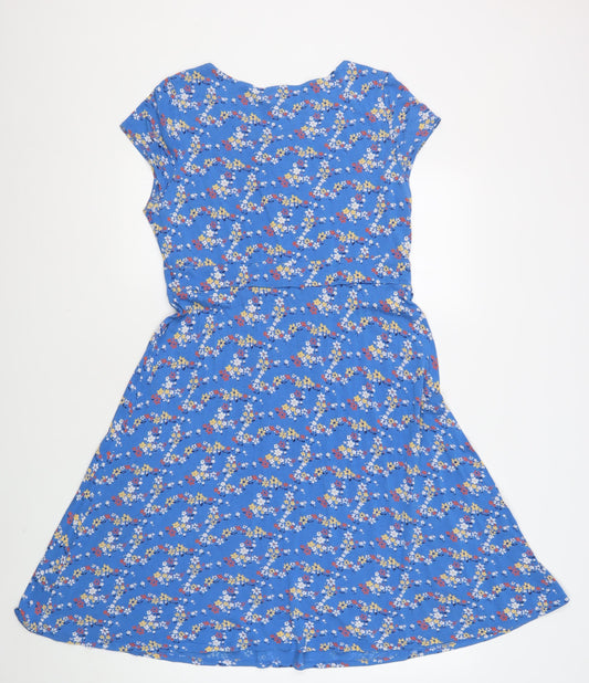 Seasalt Cornwall Women's Blue Floral A-Line Dress, Size 8