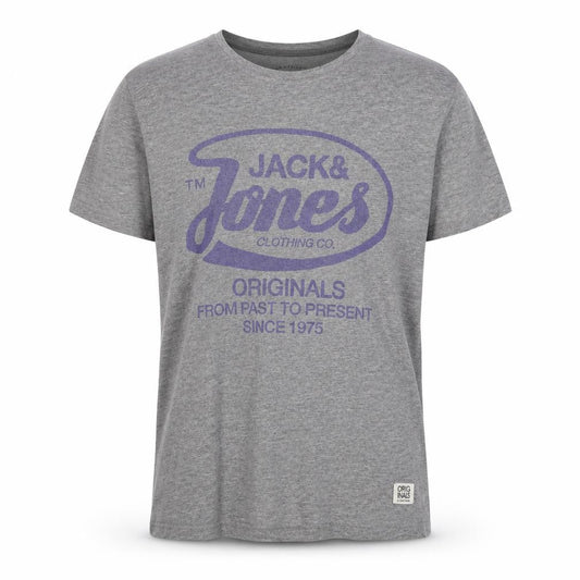 Mens UK Size S JACK & JONES Grey  Cotton Blend T-Shirt