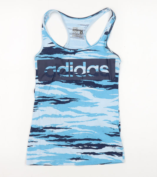 Adidas Women's Blue Racerback Tank Top 2XS