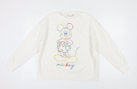 Disney Women's Ivory Sweatshirt M - Mickey Print