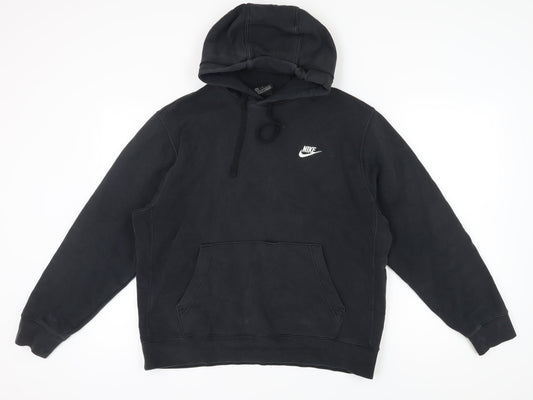 Nike Men's Black Pullover Hoodie, Size L, Regular Fit