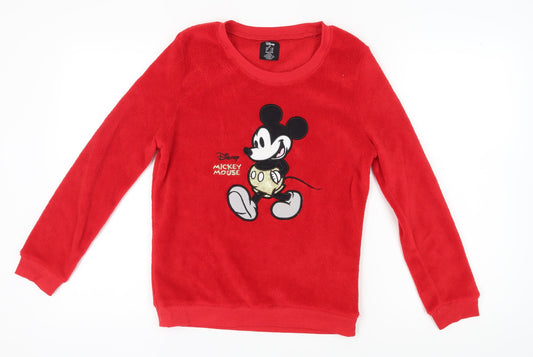 Disney Women's Red Mickey Mouse XS Pullover Sweatshirt