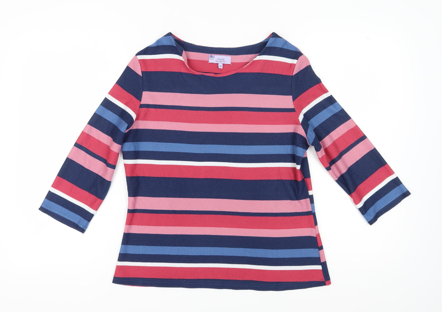 Honor Millburn Women's Multicoloured Striped T-Shirt - Size 14