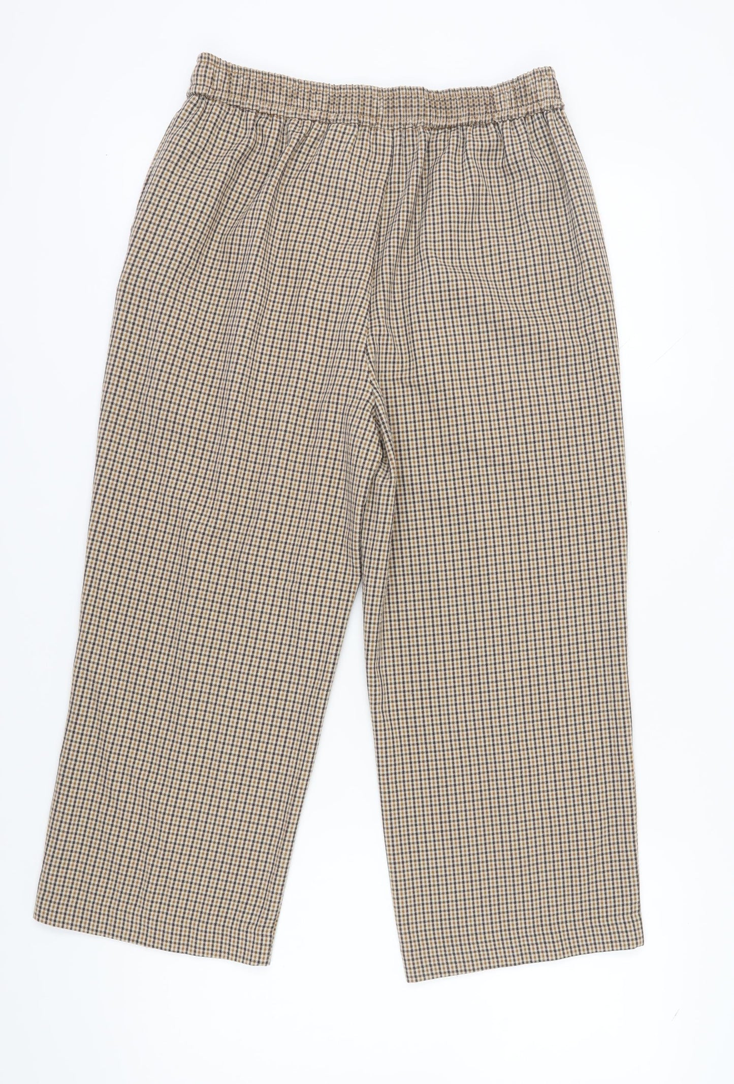 Next Women's Cropped Check Trousers, Size 14, Brown