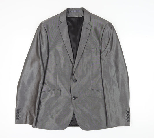 Burton Men's Grey Suit Jacket 40R Regular Fit