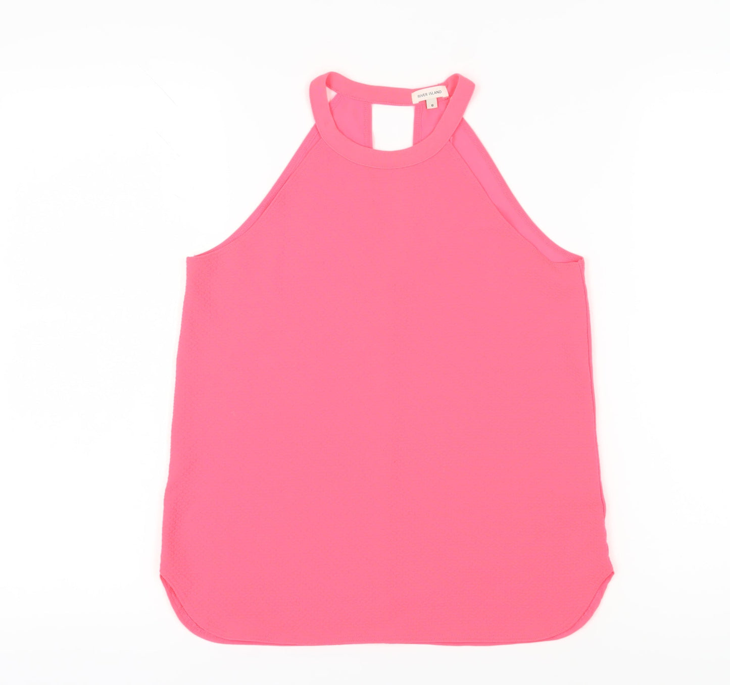 River Island Women's Pink Halter Tank Top Size 8