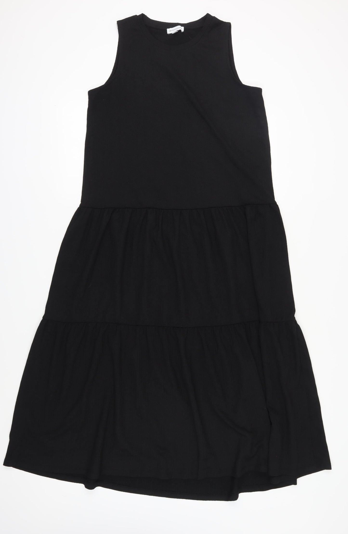 Warehouse Women's Black Sleeveless Long Swing Dress