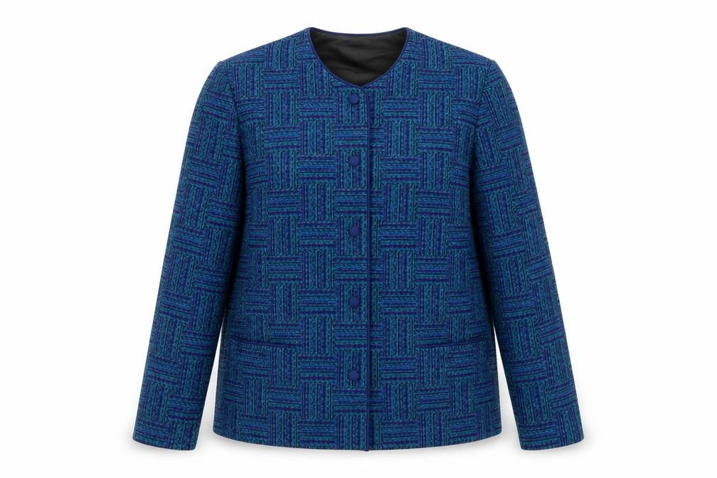Dortona Women's Blue Geometric Jacket Size 14