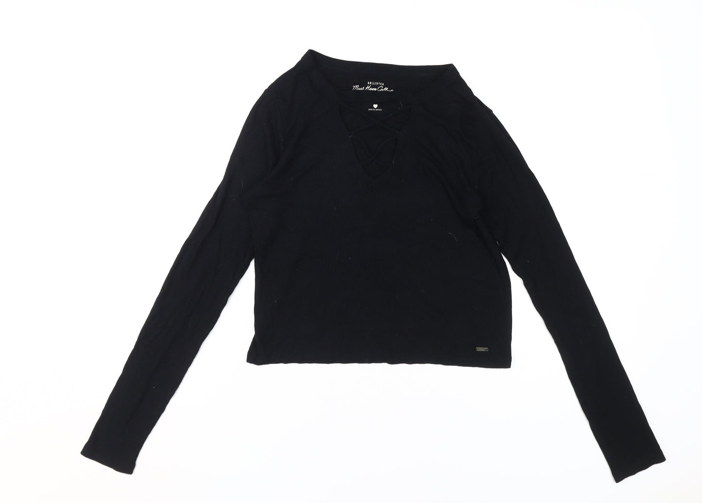 Hollister Women's Black Long Sleeve Top S
