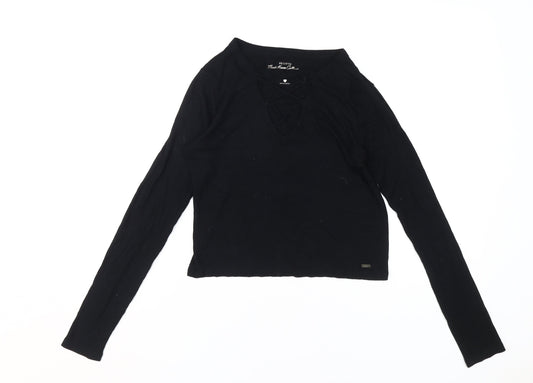 Hollister Women's Black Long Sleeve Top S