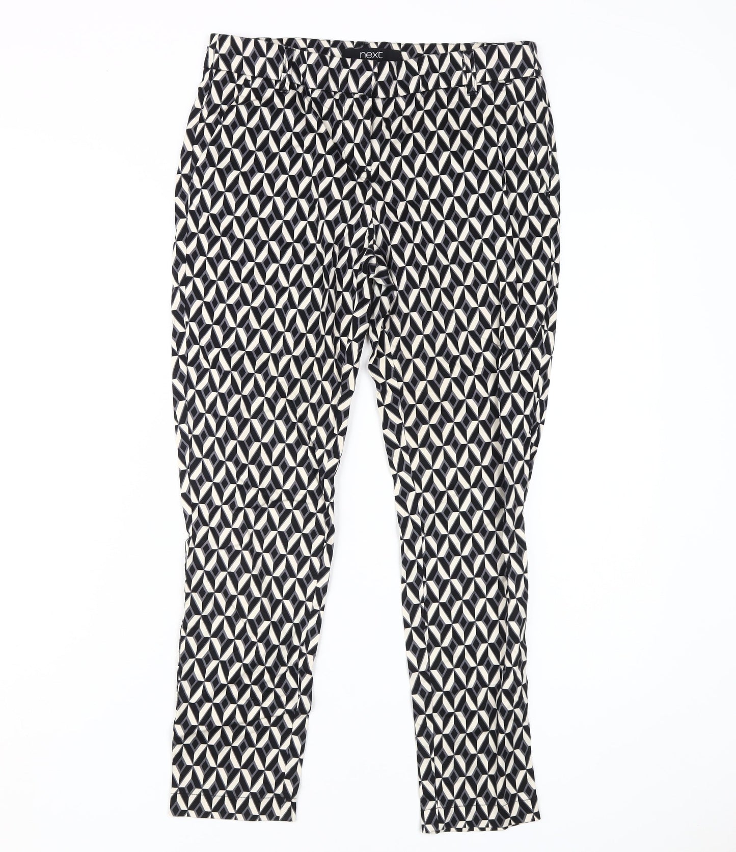 Next Women's Geometric Black Trousers Size 8