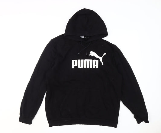Puma Men's Black Pullover Hoodie, L, Logo Style
