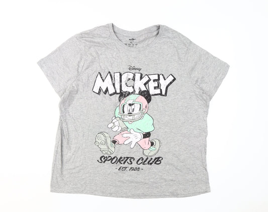 Disney Unisex Grey XL Mickey Sports Club T-Shirt