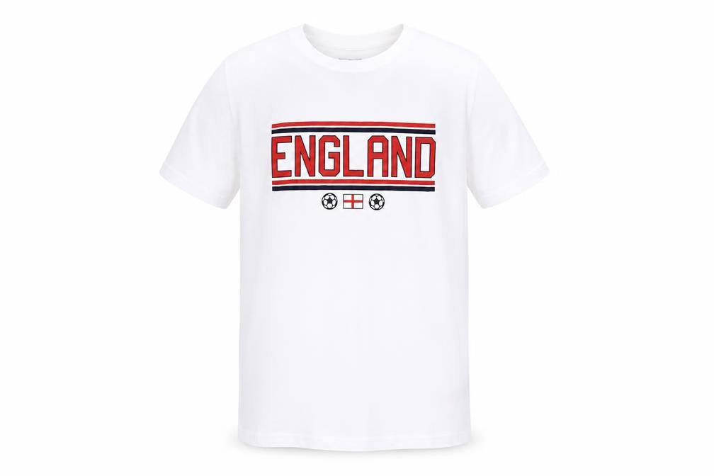 F&F Boys White England Football T-Shirt 8-9 Years