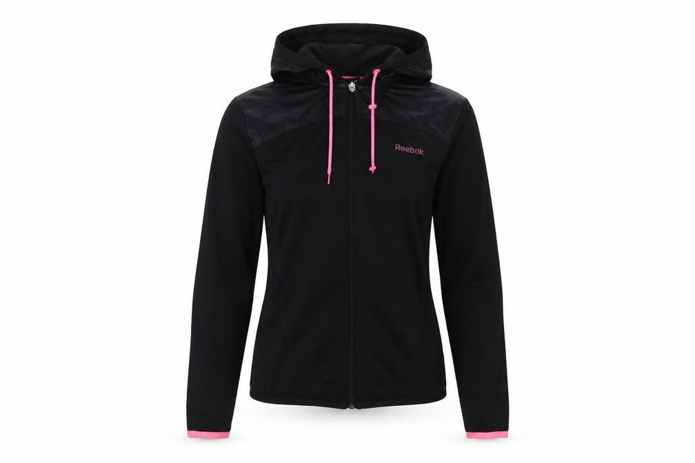 Front view of Reebok Women's Black XS Track Jacket
