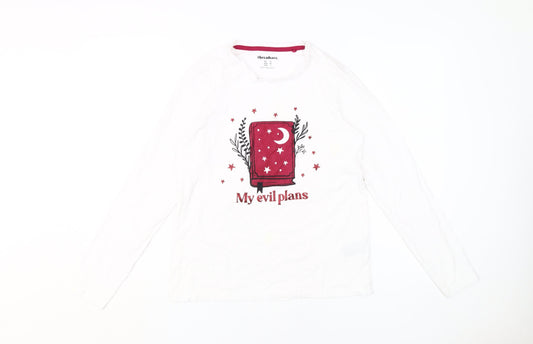 Threadbare Women's White Long Sleeve T-Shirt Size 10