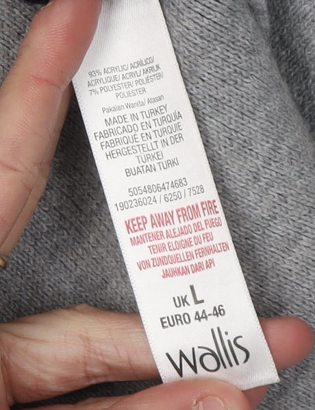 Wallis Women's Black Cardigan - Size L, Casual Knit