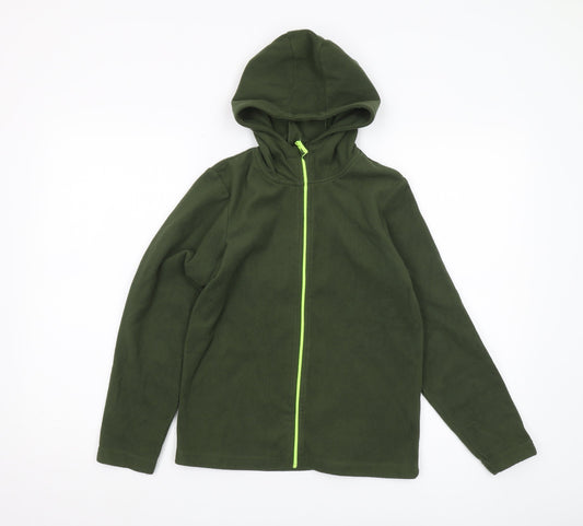 Mountain Warehouse Boys' Green Fleece Jacket 7 Years Hooded Zip