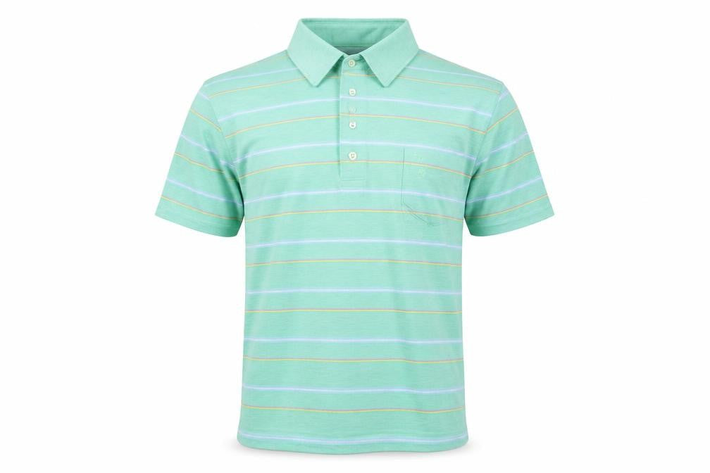 Pierre Cardin Men's Green Striped Polo Shirt, Medium