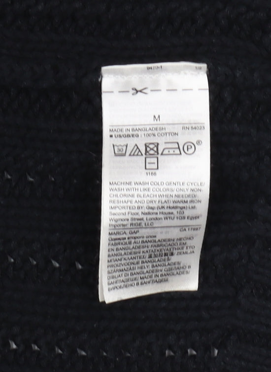 Gap Black Cotton Collared Women's Jumper Size M