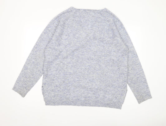 Fat Face Women’s Grey V-Neck Knit Pullover Jumper Size 18