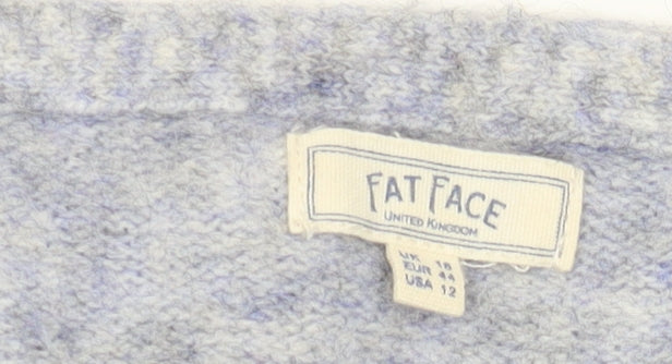 Fat Face Women’s Grey V-Neck Knit Pullover Jumper Size 18