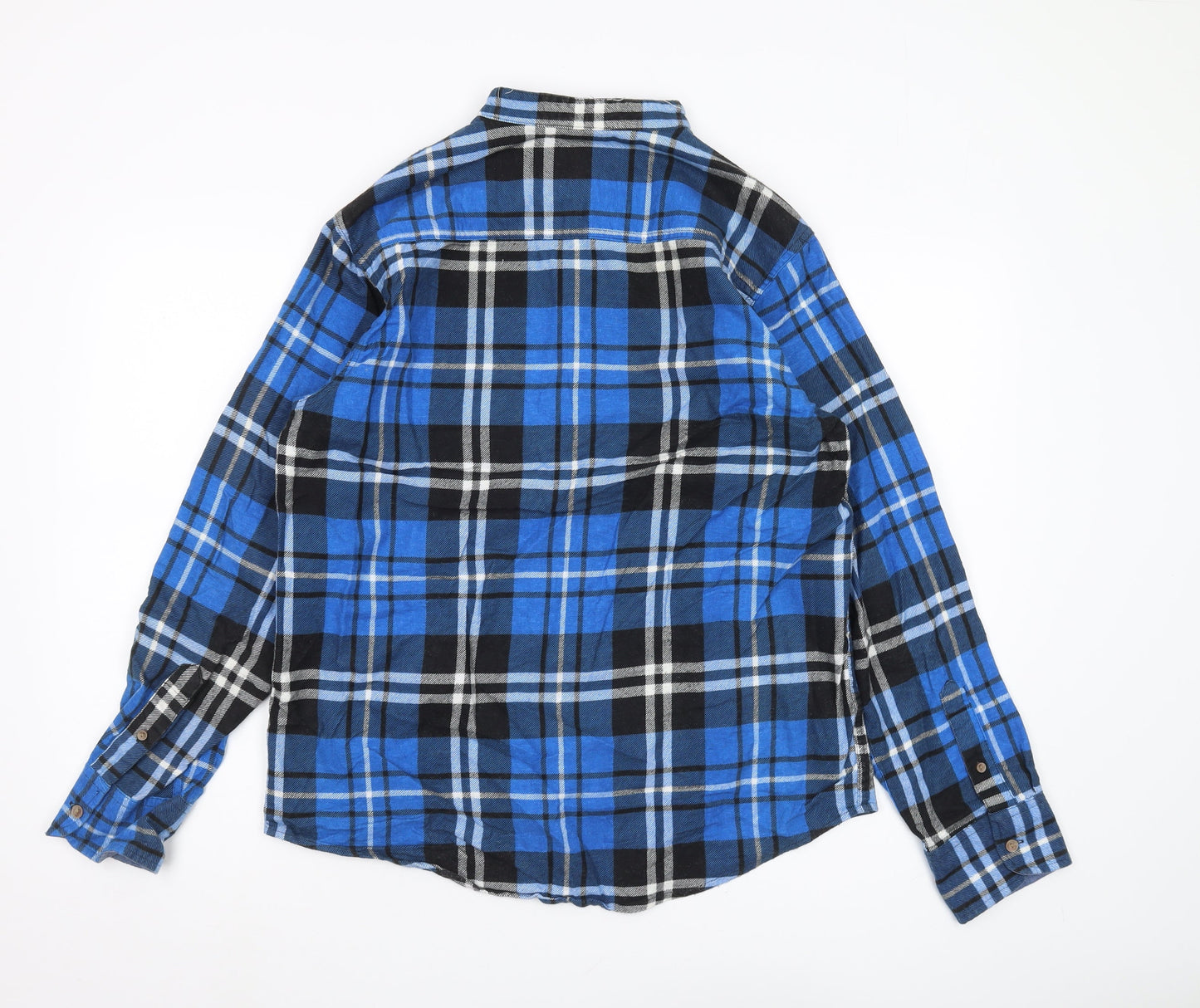Groundwork Men's Blue Plaid Flannel Shirt L