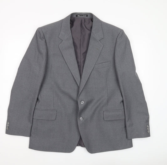 Harbarry of England Men's Grey Blazer, Size 44 Short, Regular Fit