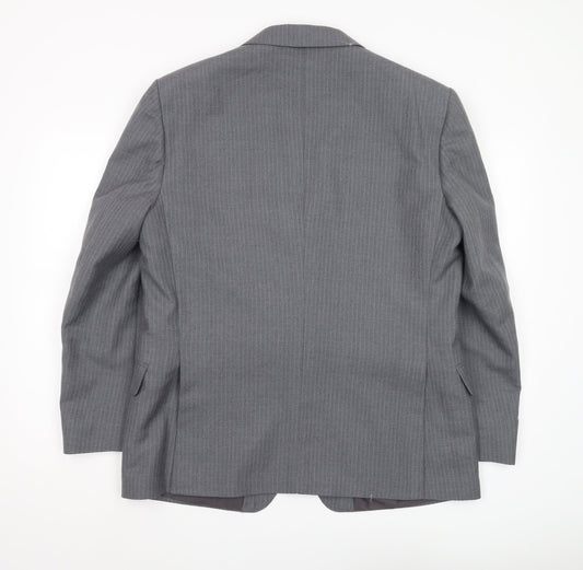 Harbarry of England Men's Grey Blazer, Size 44 Short, Regular Fit