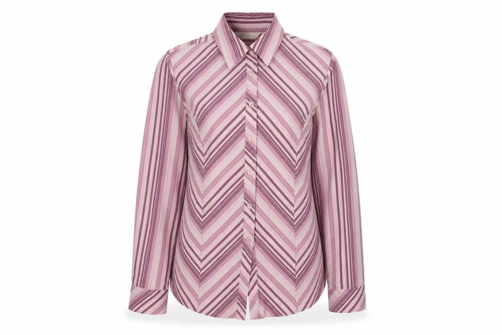 Womens UK Size 12 EWM Pink Cotton Blend Button-Up