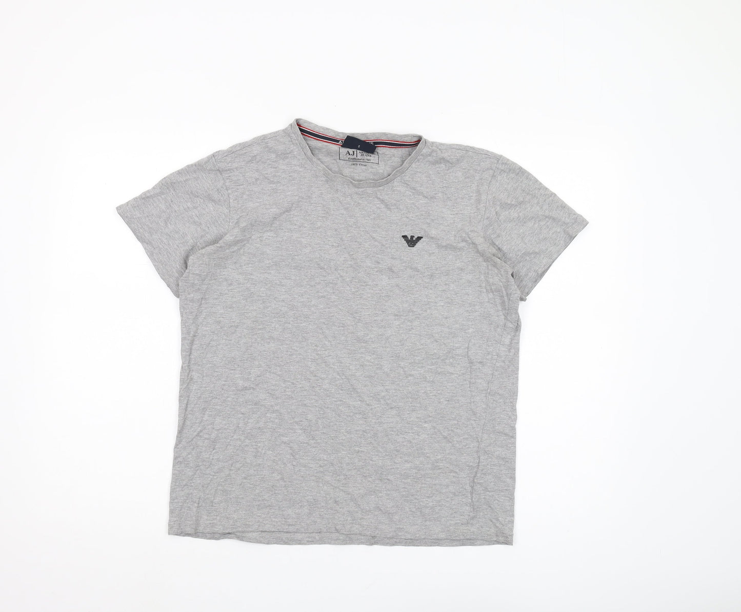Armani Jeans Men's Grey S Solid Crew Neck T-Shirt