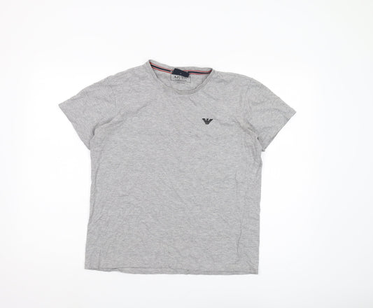 Armani Jeans Men's Grey S Solid Crew Neck T-Shirt