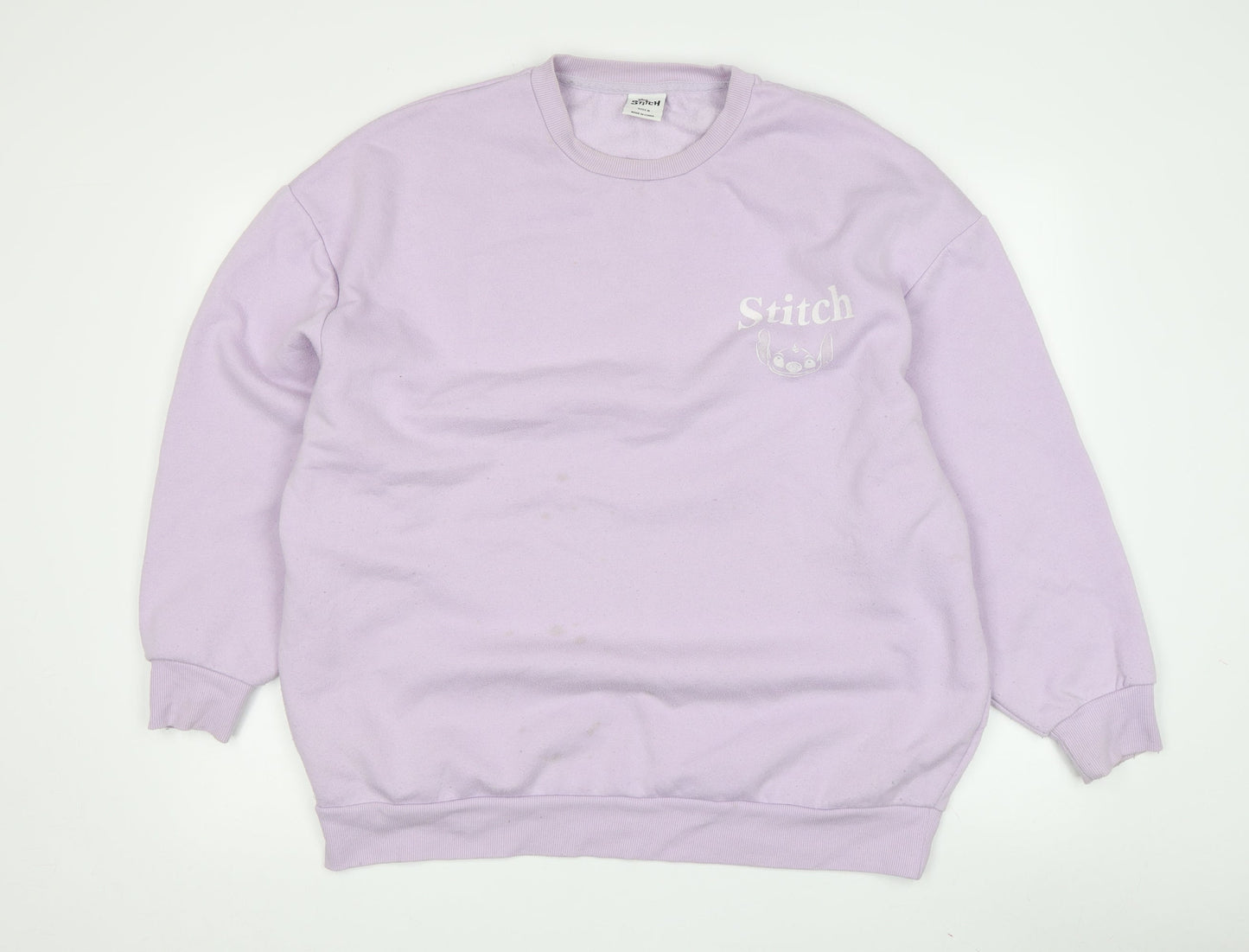 Disney Women’s Purple Stitch Sweatshirt Medium