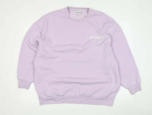 Disney Women’s Purple Stitch Sweatshirt Medium