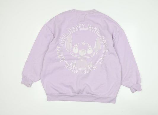 Disney Women’s Purple Stitch Sweatshirt Medium