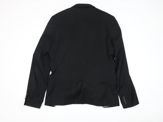 Topman Men's Black Blazer Jacket Size 40 Regular Fit