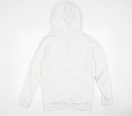 Superdry Unisex White Pullover Hoodie M Logo Casual