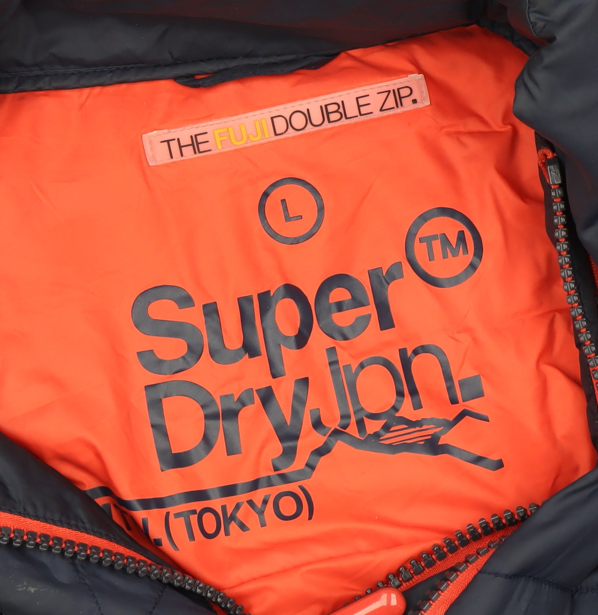 Superdry Men's Blue Puffer Jacket L Hooded Zipped