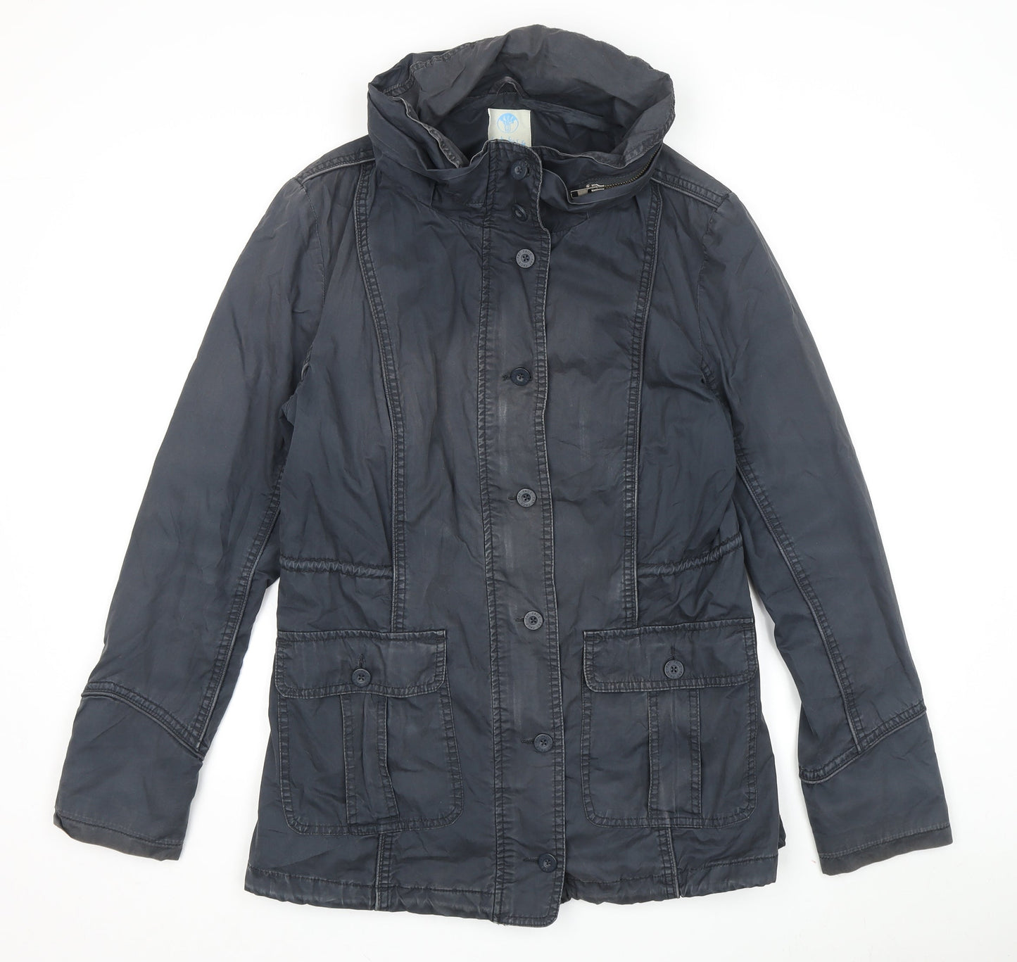 Fat Face Women's Blue Cotton Parka Jacket Size 14