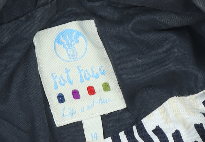 Fat Face Women's Blue Cotton Parka Jacket Size 14