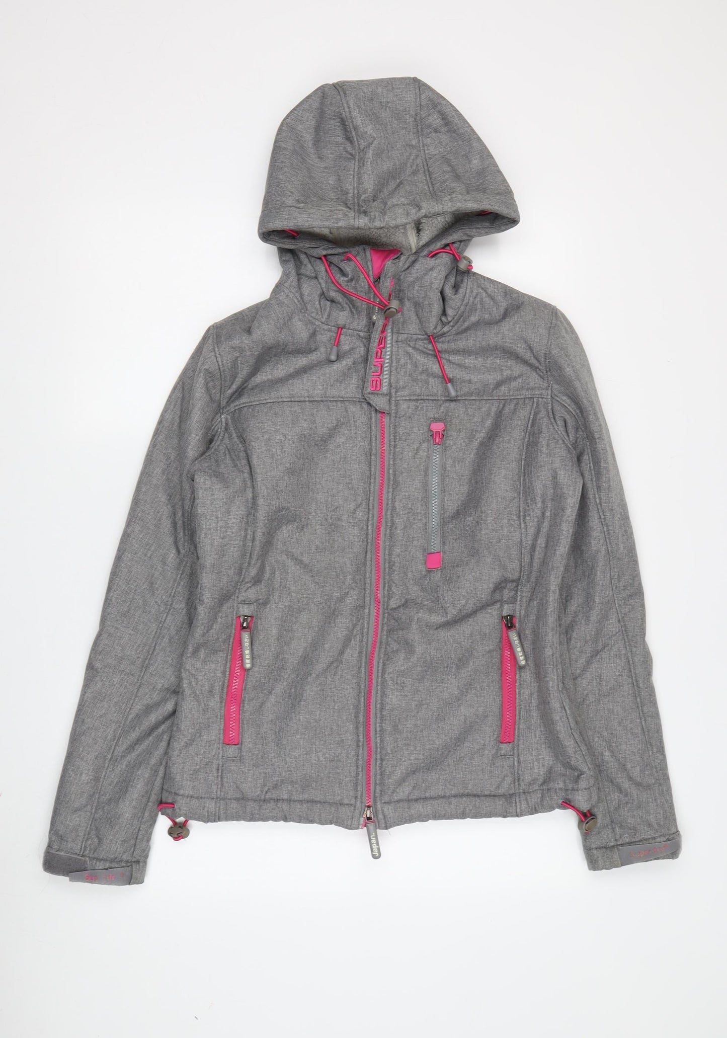 Superdry Women's Grey Windbreaker Jacket, S, Waterproof Winter Coat