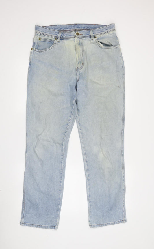 Wrangler Men's Blue Straight Denim Jeans 34W 30L