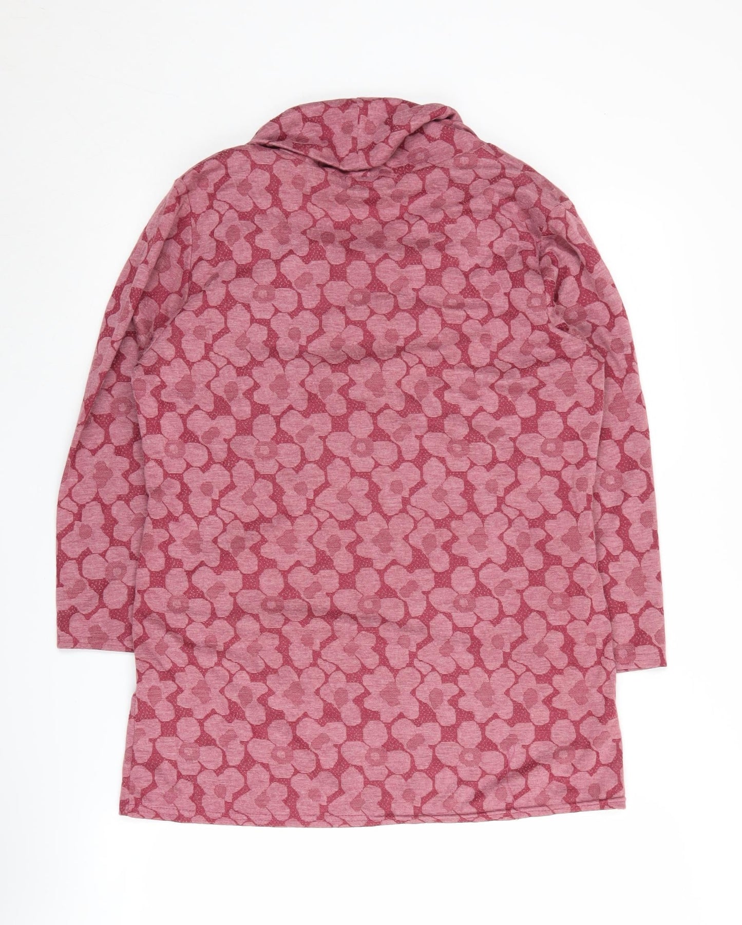 Bassini Women's Pink Floral Cowl Neck Pullover Jumper Size 16