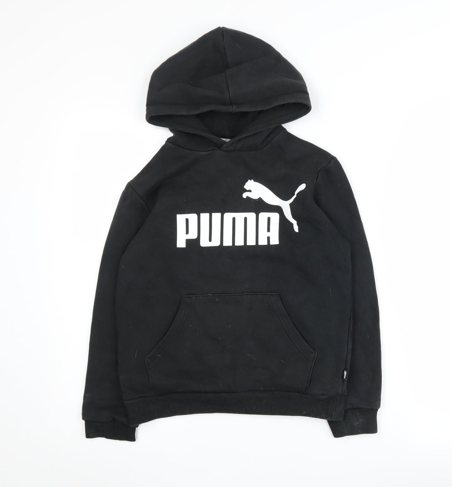 Puma Boys Black Hoodie 11-12 Years Pullover Graphic Print